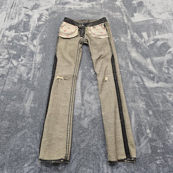 True Religion Billy Big T Jeans womens 26 Black Stretch Flap pockets distressed - Picture 10 of 16